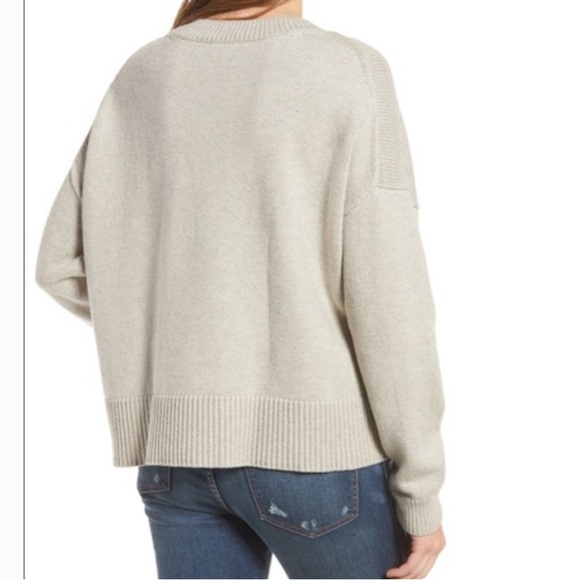 Madewell Side-button Cotton Cropped Sweater in Grey - Picture 2 of 4